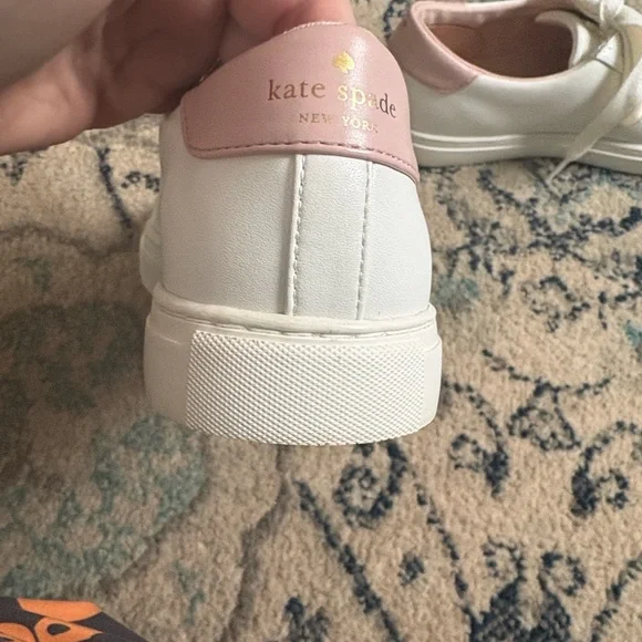 Kate Spade Women's Fez Sneakers in White and Pink - Picture 7 of 14